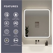 Elegant Kitchen and Bath 36 Round Led Front and Backlit Wall Mirror in Black