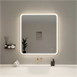 Elegant Kitchen and Bath 36 Round Led Front & Backlit Wall Mirror in Satin Gold