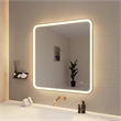 Elegant Kitchen and Bath 36 Round Led Front & Backlit Wall Mirror in Satin Gold