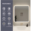 Elegant Kitchen and Bath 36 Round Led Front & Backlit Wall Mirror in Satin Gold