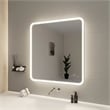 Elegant Kitchen and Bath 36 Round Led Front and Backlit Wall Mirror in Silver