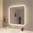 Elegant Kitchen and Bath 36 Round Led Front and Backlit Wall Mirror in Silver
