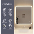 Elegant Kitchen and Bath 36 Round Led Front and Backlit Wall Mirror in Silver