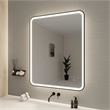 Elegant Kitchen and Bath 42 Round Led Front and Backlit Wall Mirror in Black