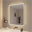 Elegant Kitchen and Bath 42 Round Led Front and Backlit Wall Mirror in Black
