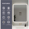 Elegant Kitchen and Bath 42 Round Led Front & Backlit Wall Mirror in Satin Gold
