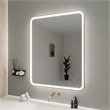 Elegant Kitchen and Bath 42 Round Led Front & Backlit Wall Mirror in Satin Gold