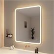 Elegant Kitchen and Bath 42 Round Led Front & Backlit Wall Mirror in Satin Gold