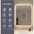 Elegant Kitchen and Bath 42 Round Led Front & Backlit Wall Mirror in Satin Gold