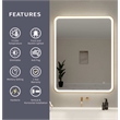 Elegant Kitchen and Bath 42 Round Led Front & Backlit Wall Mirror in Satin Gold