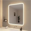 Elegant Kitchen and Bath 42 Round Led Front and Backlit Wall Mirror in Silver