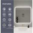 Elegant Kitchen and Bath 36 Round Led Front & Backlit Wall Mirror in Satin Gold