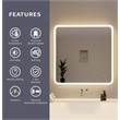 Elegant Kitchen and Bath 36 Round Led Front and Backlit Wall Mirror in Silver