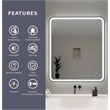 Elegant Kitchen and Bath 42 Round Led Front and Backlit Wall Mirror in Black