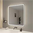 Elegant Kitchen and Bath 42 Round Led Front and Backlit Wall Mirror in Black