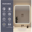 Elegant Kitchen and Bath 42 Round Led Front and Backlit Wall Mirror in Black