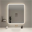 Elegant Kitchen and Bath 42 Round Led Front & Backlit Wall Mirror in Satin Gold