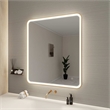 Elegant Kitchen and Bath 42 Round Led Front & Backlit Wall Mirror in Satin Gold