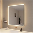 Elegant Kitchen and Bath 42 Round Led Front & Backlit Wall Mirror in Satin Gold