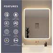 Elegant Kitchen and Bath 42 Round Led Front & Backlit Wall Mirror in Satin Gold