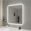 Elegant Kitchen and Bath 42 Round Led Front and Backlit Wall Mirror in Silver