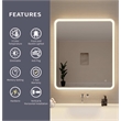 Elegant Kitchen and Bath 42 Round Led Front and Backlit Wall Mirror in Silver
