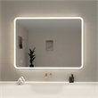 Elegant Kitchen and Bath 48 Round Led Front & Backlit Wall Mirror in Satin Gold