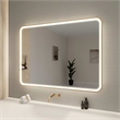 Elegant Kitchen and Bath 48 Round Led Front & Backlit Wall Mirror in Satin Gold