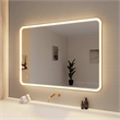 Elegant Kitchen and Bath 48 Round Led Front & Backlit Wall Mirror in Satin Gold