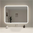 Elegant Kitchen and Bath 48 Round Led Front and Backlit Wall Mirror in Silver