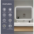 Elegant Kitchen and Bath 48 Round Led Front and Backlit Wall Mirror in Silver