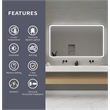 Elegant Kitchen and Bath 60 Round Led Front and Backlit Wall Mirror in Black
