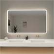 Elegant Kitchen and Bath 60 Round Led Front & Backlit Wall Mirror in Satin Gold