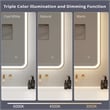 Elegant Kitchen and Bath 60 Round Led Front & Backlit Wall Mirror in Satin Gold