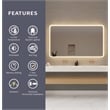 Elegant Kitchen and Bath 60 Round Led Front & Backlit Wall Mirror in Satin Gold