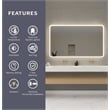 Elegant Kitchen and Bath 60 Round Led Front & Backlit Wall Mirror in Satin Gold