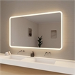 Elegant Kitchen and Bath 60 Round Led Front and Backlit Wall Mirror in Silver