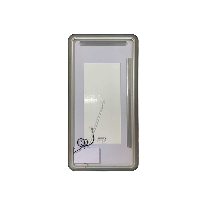 Elegant Kitchen and Bath 72 Round Led Front and Backlit Wall Mirror in Black