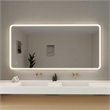 Elegant Kitchen and Bath 72 Round Led Front & Backlit Wall Mirror in Satin Gold