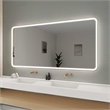 Elegant Kitchen and Bath 72 Round Led Front & Backlit Wall Mirror in Satin Gold