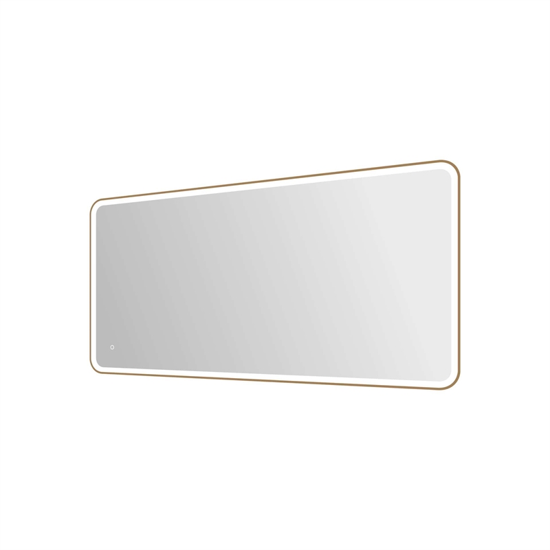 Elegant Kitchen and Bath 72 Round Led Front & Backlit Wall Mirror in Satin Gold