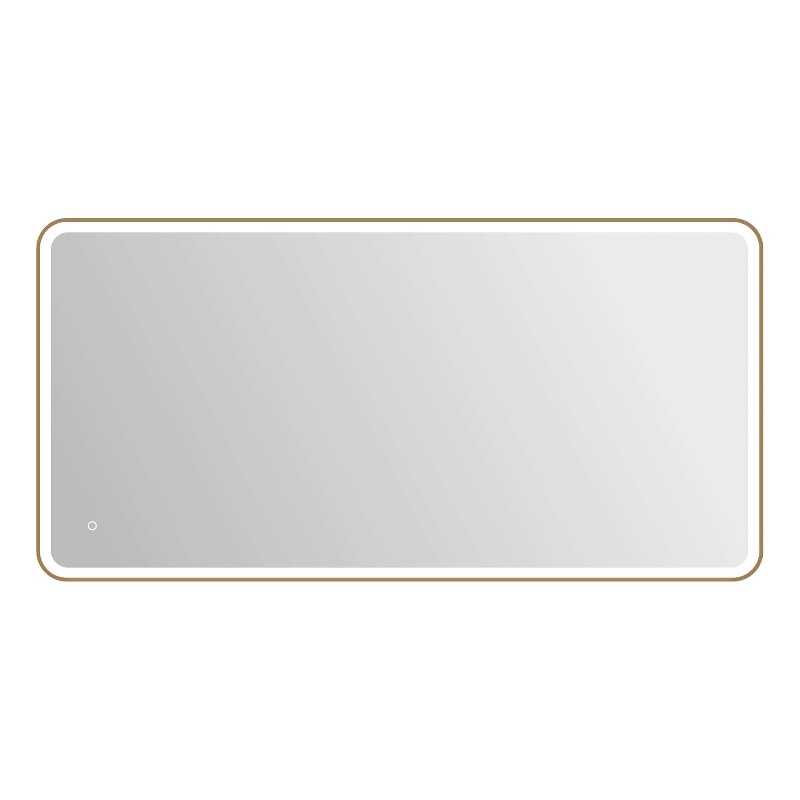 Elegant Kitchen and Bath 72 Round Led Front & Backlit Wall Mirror in Satin Gold