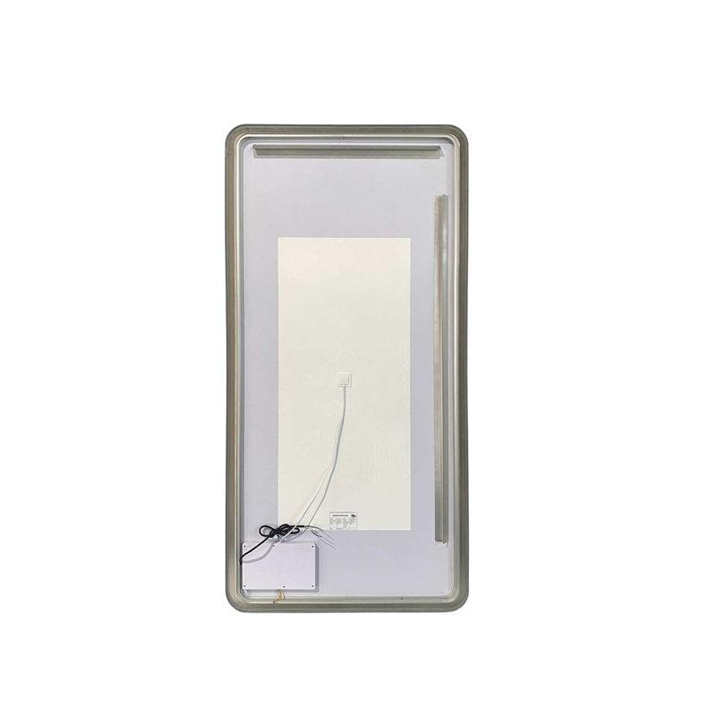 Elegant Kitchen and Bath 72 Round Led Front and Backlit Wall Mirror in Silver