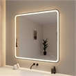 Elegant Kitchen and Bath 42 Round Led Front and Backlit Wall Mirror in Black
