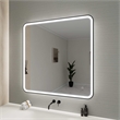 Elegant Kitchen and Bath 42 Round Led Front and Backlit Wall Mirror in Black