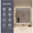 Elegant Kitchen and Bath 42 Round Led Front and Backlit Wall Mirror in Black