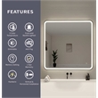 Elegant Kitchen and Bath 42 Round Led Front and Backlit Wall Mirror in Black