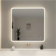 Elegant Kitchen and Bath 42 Round Led Front & Backlit Wall Mirror in Satin Gold