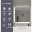 Elegant Kitchen and Bath 42 Round Led Front & Backlit Wall Mirror in Satin Gold