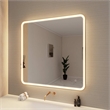 Elegant Kitchen and Bath 42 Round Led Front & Backlit Wall Mirror in Satin Gold
